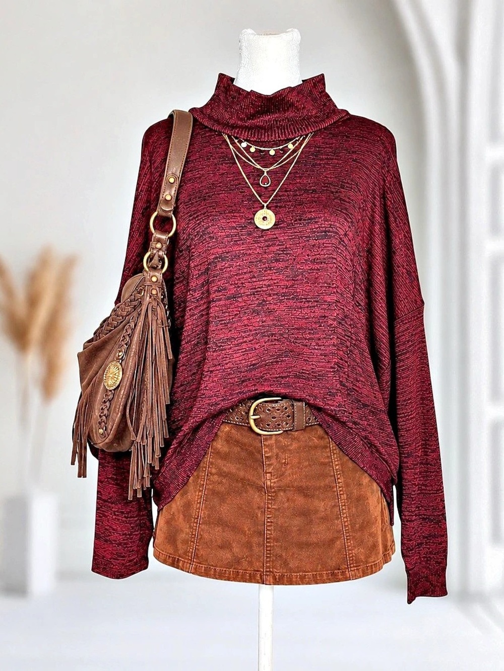Stylus Women’s XXL Oversized Mock Turtleneck Tunic Sweater Long Sleeve Stretch
